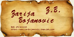 Zarija Bojanović vizit kartica